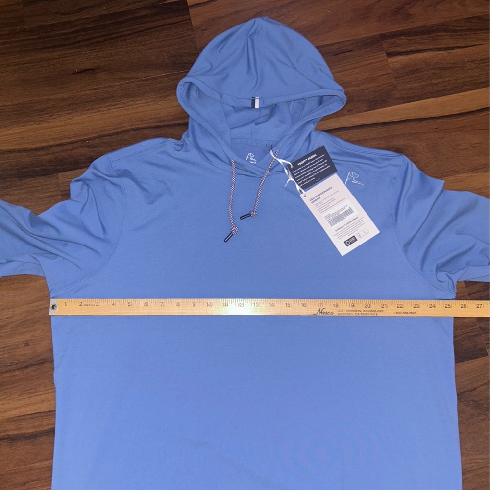 NWT Rhoback Hoodie Mens XL Ice Blue Hesi Performance Pullover Golf Powerade - Picture 6 of 8